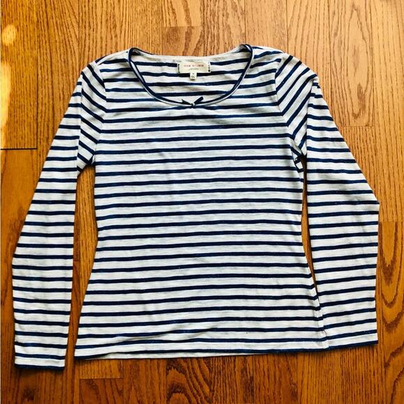 Max Studio London Striped Blue and White Long Sleeves Top Women’s Size M - Picture 3 of 11